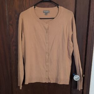 Style & Co Tan Brown Button Front Long Sleeve Cardigan Size XL Petite